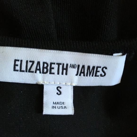 ELIZABETH AND JAMES Black Viscose + Sheer Silk Panel Top S - Picture 4 of 5